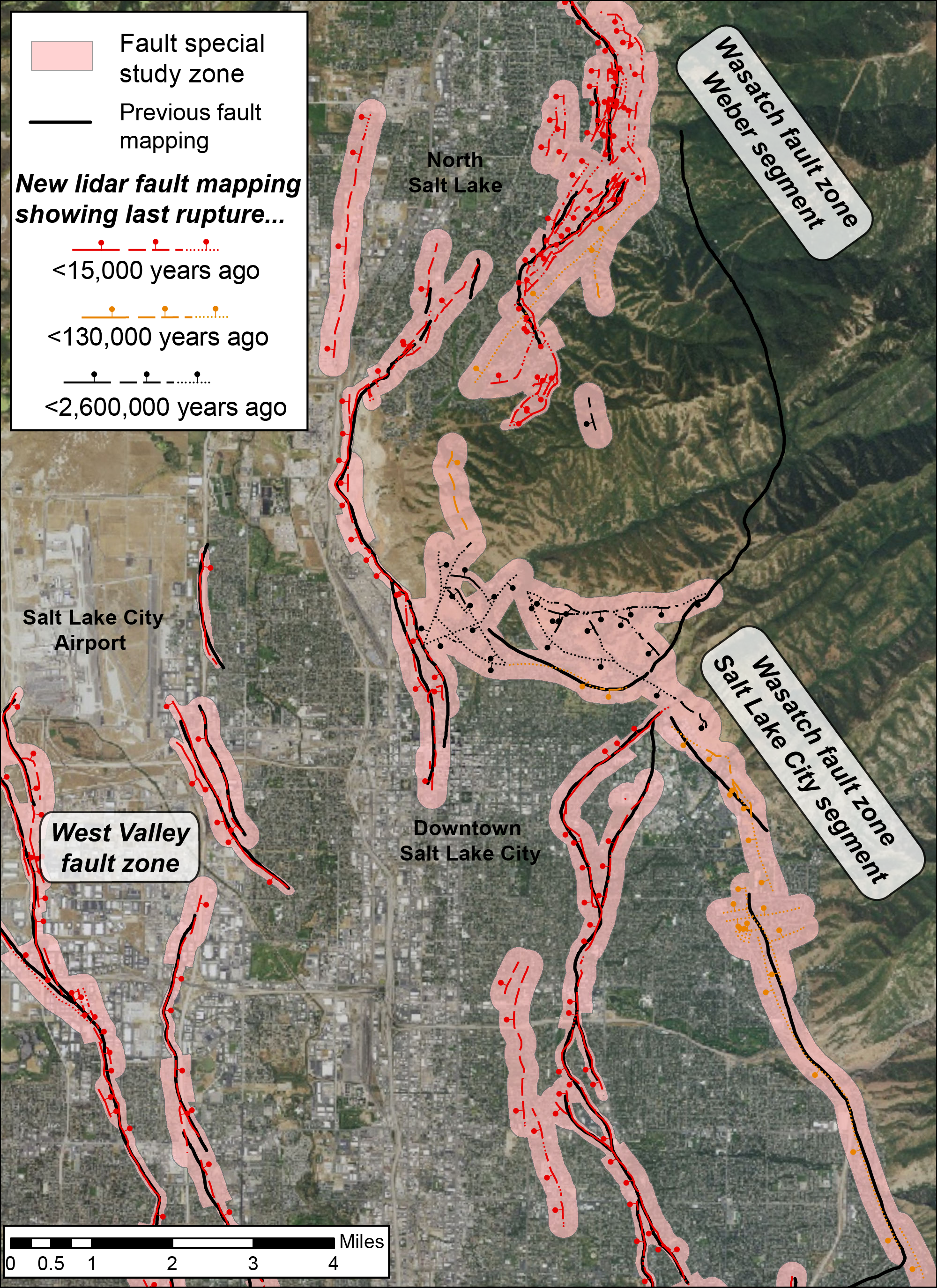 Wasatch fault zone mappings