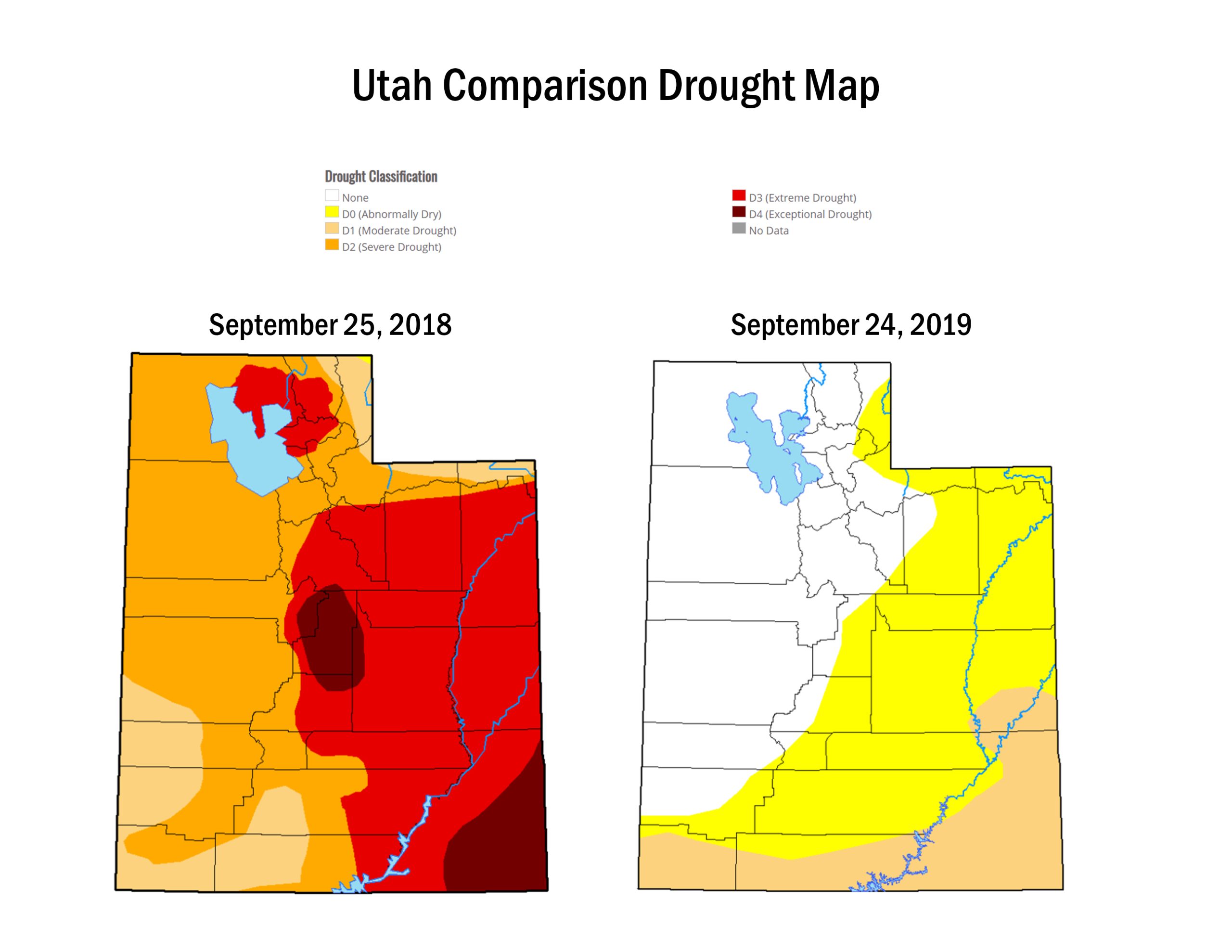 Utah comparison drough map