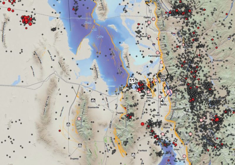 Utah earthquake map