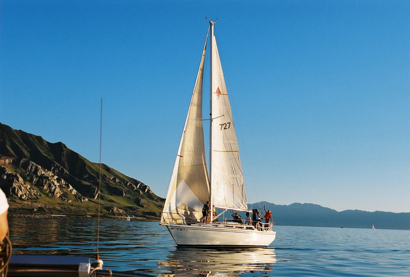 Sail boat on the lake