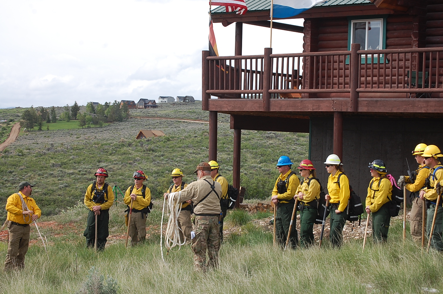 Wildland Firefighters from Cache Rich and Weber Counties Taking Part in a Training Session for Fighting Fire in the Wildland