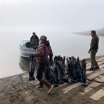 DWR technicians placing artificial habitat at Pineview Reservoir